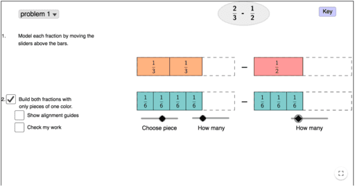 Fraction Subtraction With Bar Models Set Geogebra