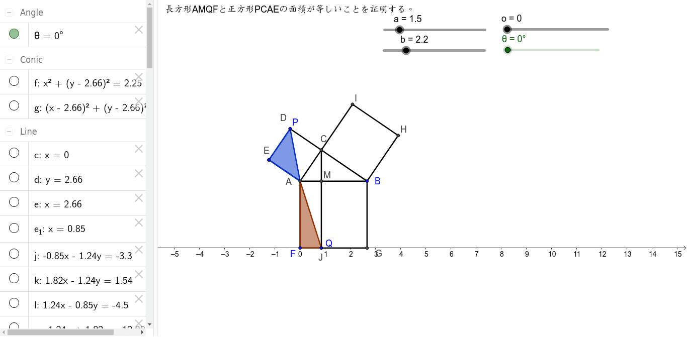 三平方の定理の証明 Geogebra