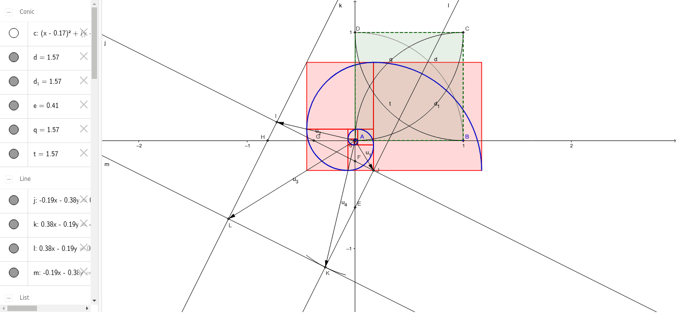 golden rectangle and spiral – GeoGebra