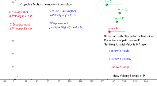 projectile motion equations examples