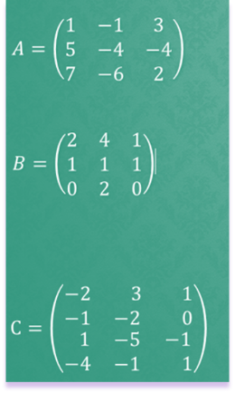 C- Siendo las matrices: