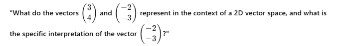 Interpreting 2D Vectors in Column Notation