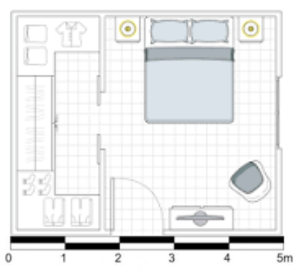 [size=100]﻿La escala nos dice que la pared de la habitación mide 5 metros.[/size]