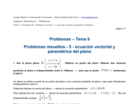 Problemas resueltos - 5 - ecuación vectorial y paramétrica del plano.pdf