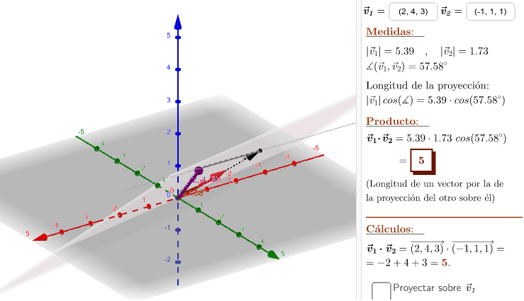 Producto Escalar De Vectores En El Espacio Geogebra