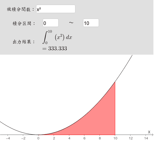 定積分計算機 Geogebra