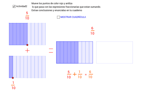 Suma de fracciones con igual denominador – GeoGebra