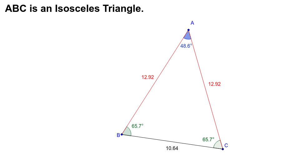 Properties Of Isosceles Triangles GeoGebra