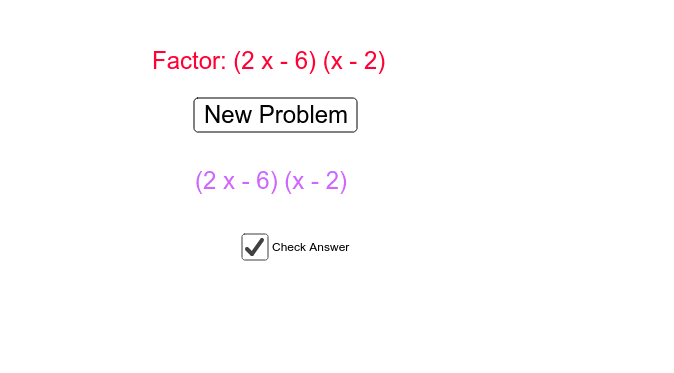 Random Factoring Problems – GeoGebra