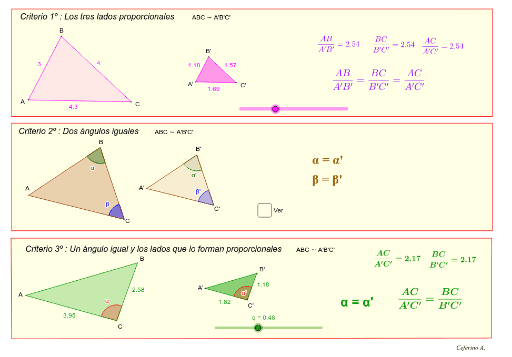 Semejanza De Triángulos Criterios Geogebra 5372