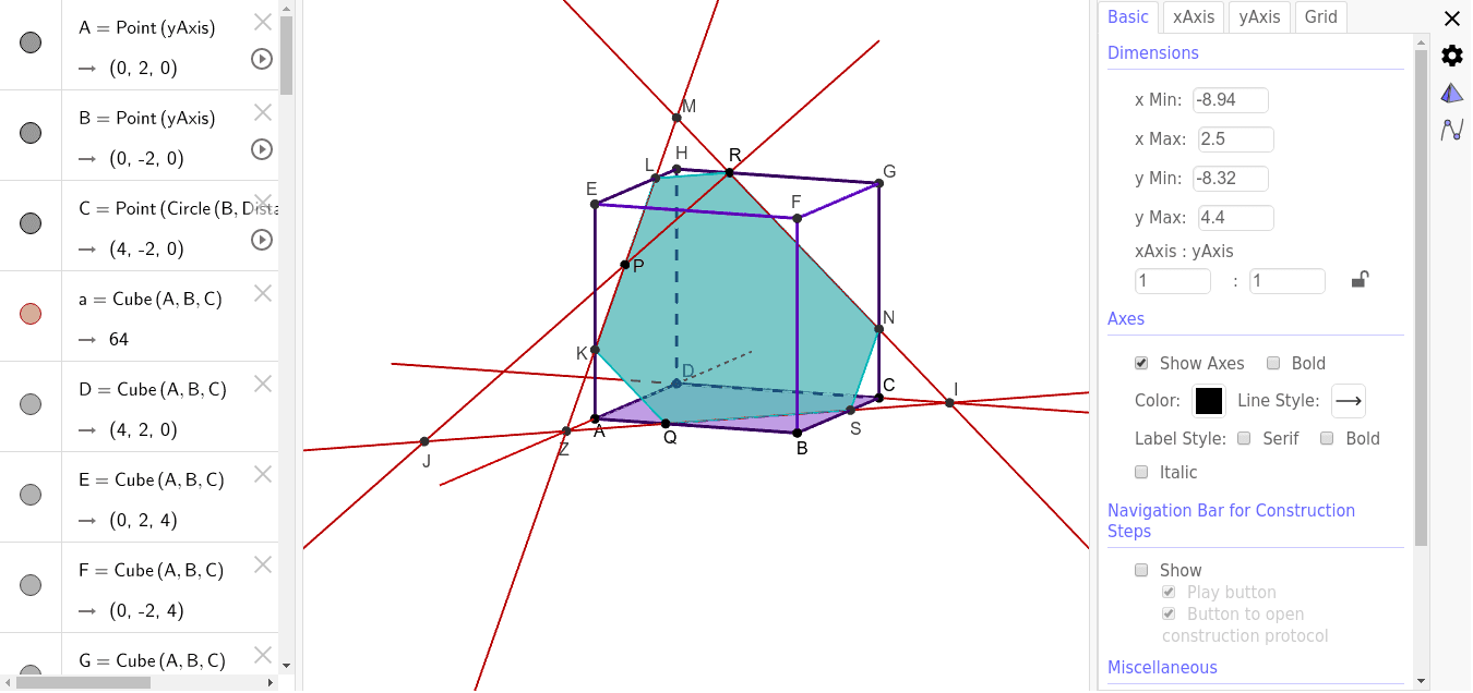 IRISAN PADA KUBUS – GeoGebra