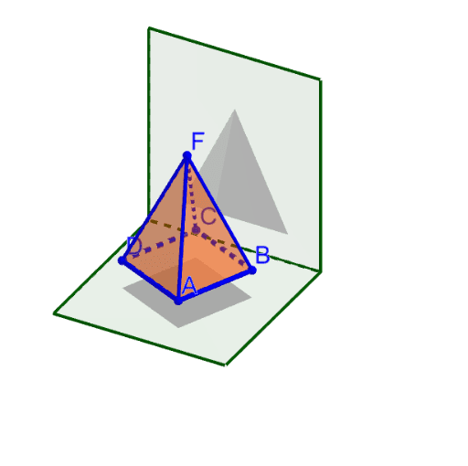 四角錐の投影図 Geogebra