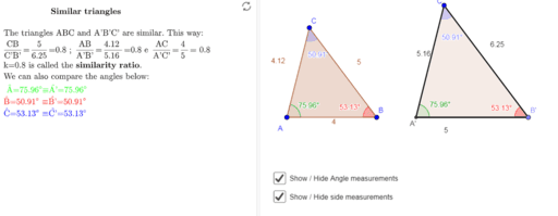 Triangle Similarity: Definition, Criteria And Demonstrations – Geogebra