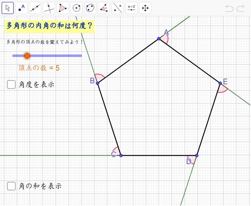 多角形の外角 Geogebra