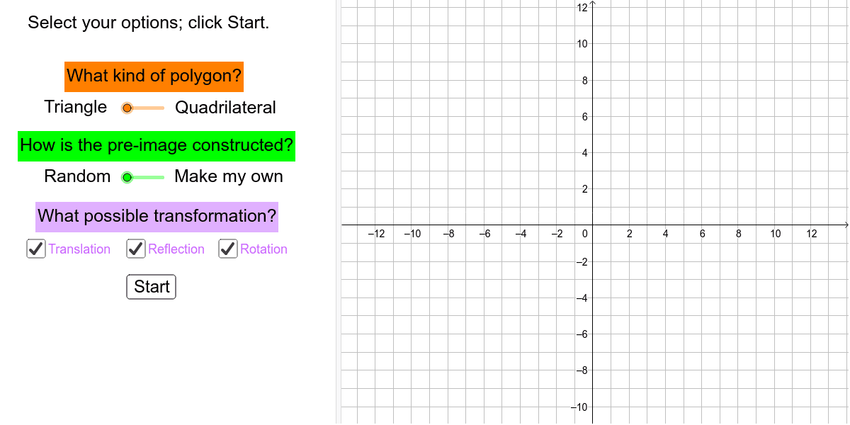 Transformation Practice – GeoGebra