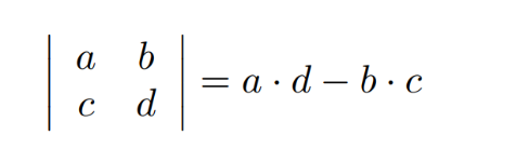 Para un determinante de tamaño 2x2: