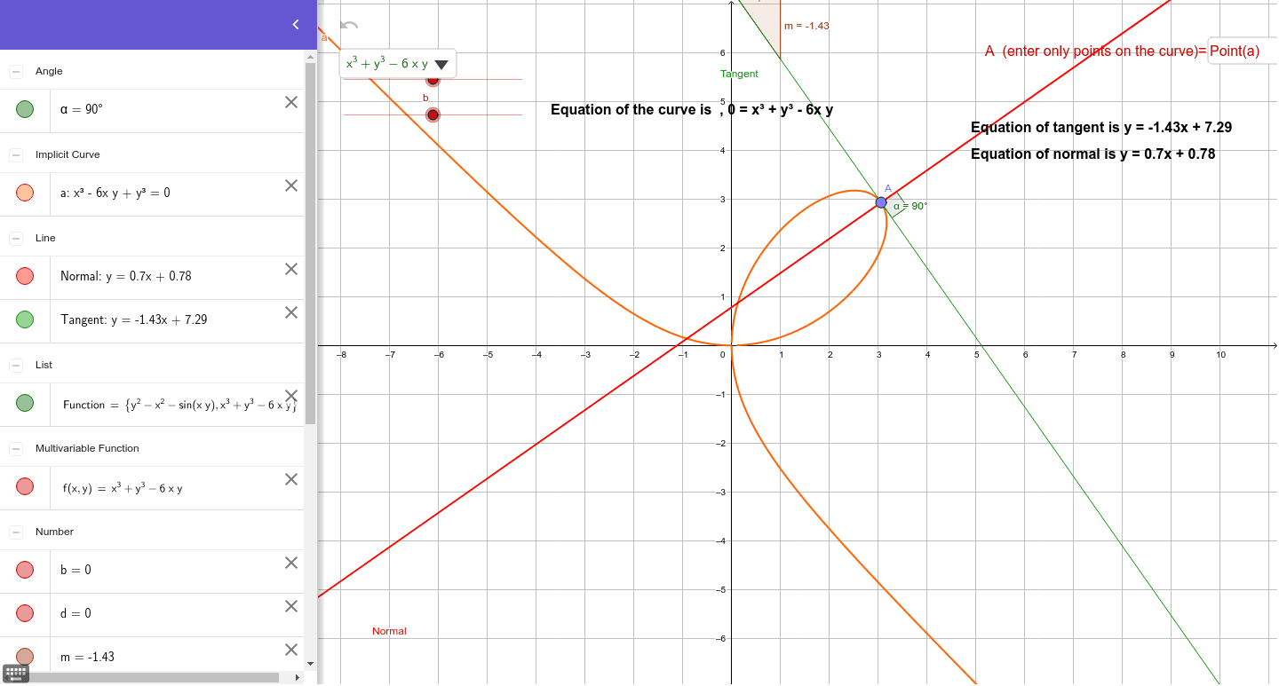 Derivative Of Implicitly Defined Functions – GeoGebra