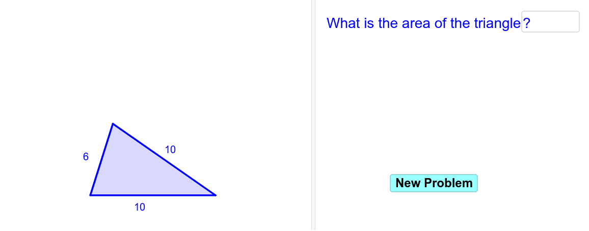 Heron's Formula for Area, then used to find inradius – GeoGebra