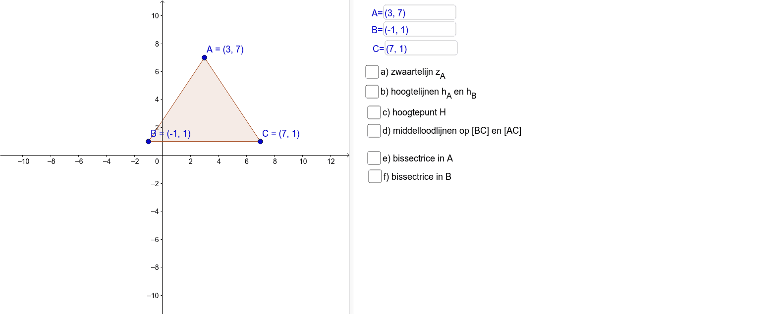 Bijzondere Rechten In Een Driehoek Oefening 2 Blz 97 Geogebra