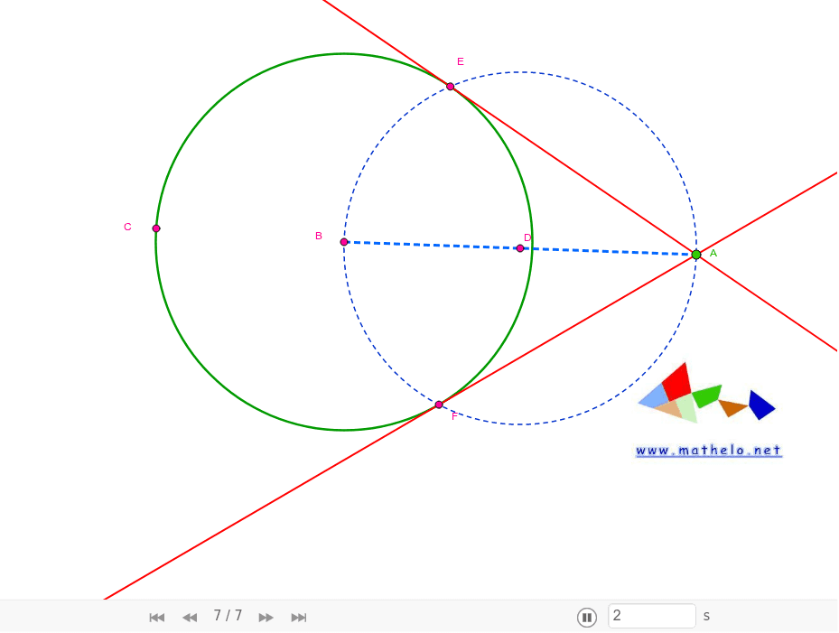 Raaklijn Uit Punt Aan Cirkel – GeoGebra