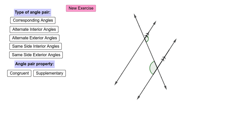 Special Angle Pairs Identification Practice – GeoGebra