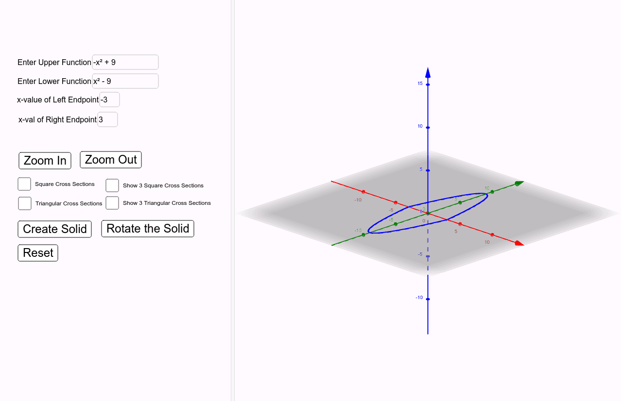 Solids With Known Cross Sections – GeoGebra