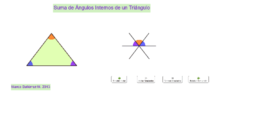 Suma de ángulos internos GeoGebra