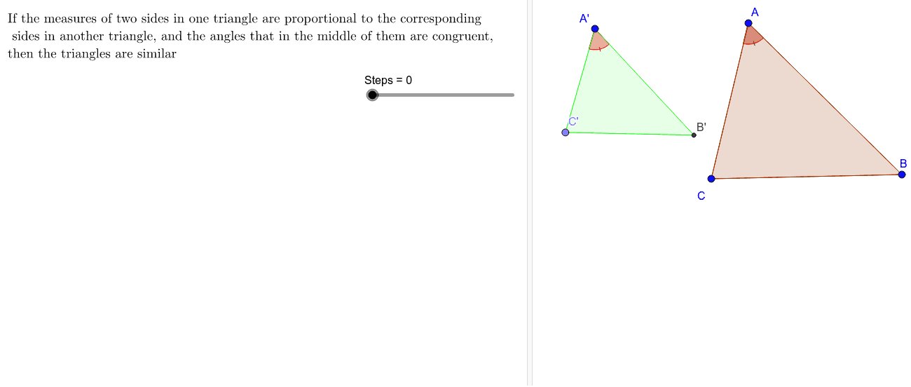 Triangle Similarity Definition Criteria And Demonstrations Geogebra 2251