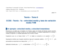 CCSS - Teoría - 1a - velocidad media y tasa de variación media TVM.pdf