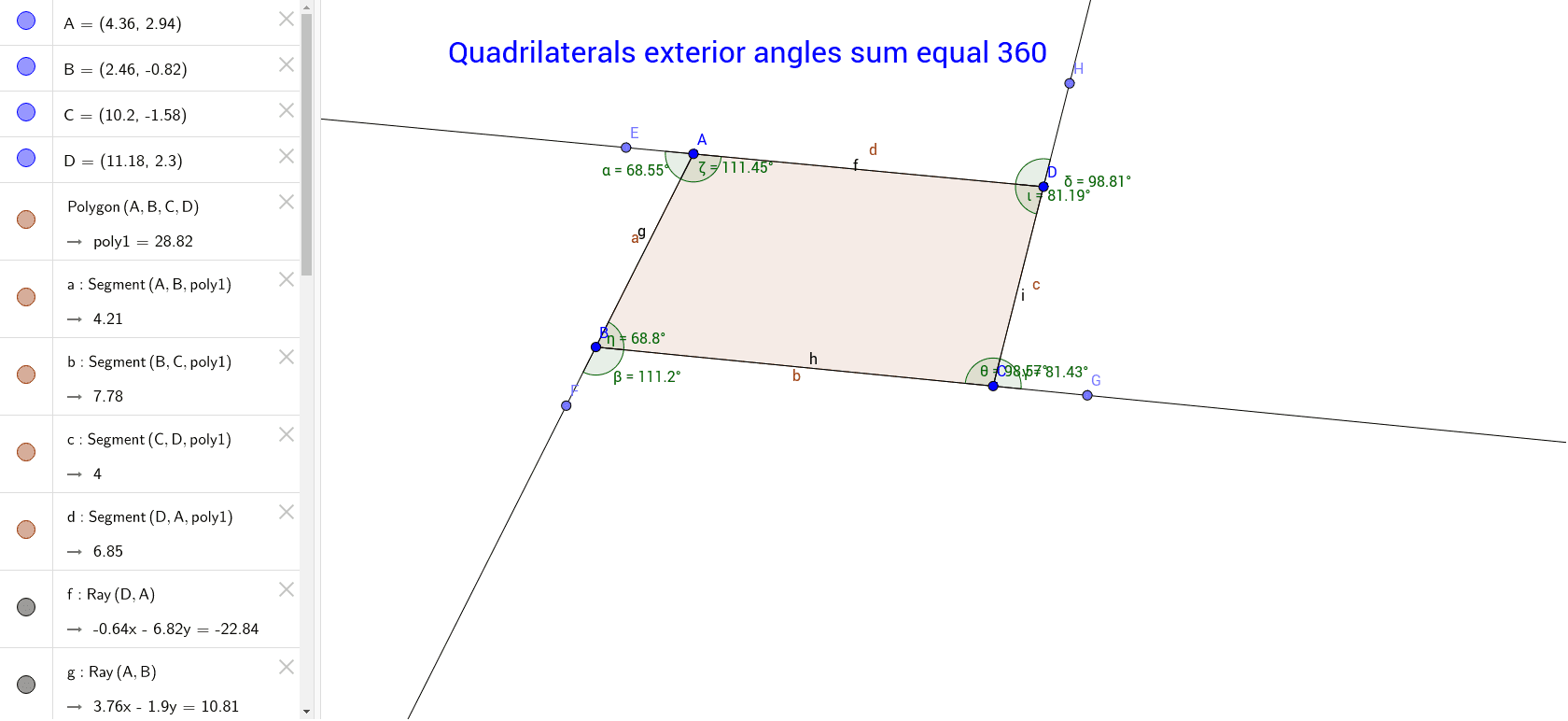 Quadrilateral Exterior – GeoGebra