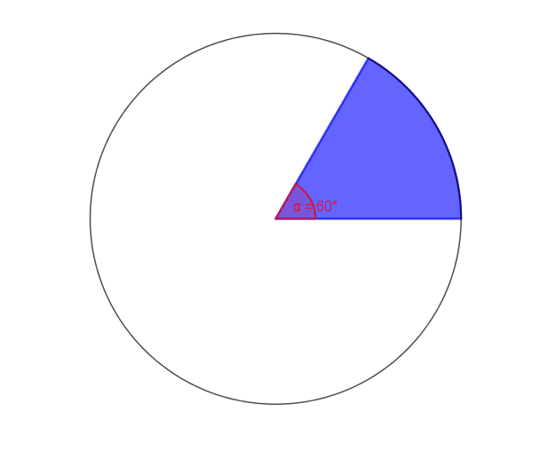 Observe o setor circular de 60º: