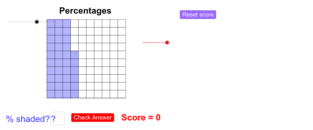 10x10 grid for percentages clipart