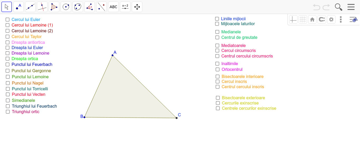 Geometria Triunghiului – GeoGebra