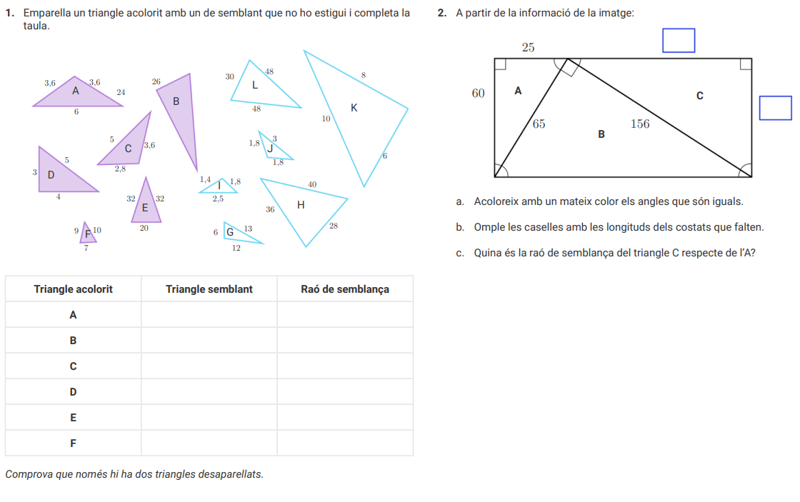 Semblança de triangles