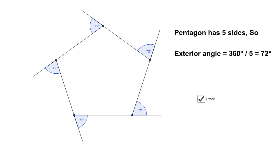 Calculating Exterior Angle Of Polygon Geogebra
