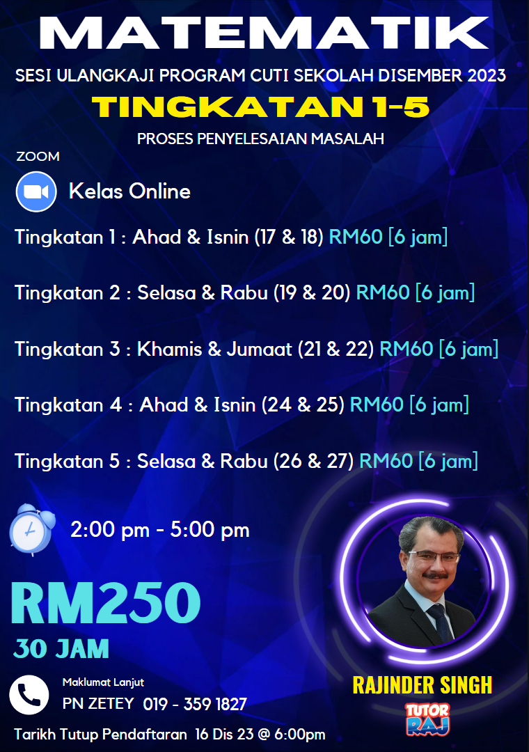 Program Cuti Sekolah Disember 2023 Matematik 