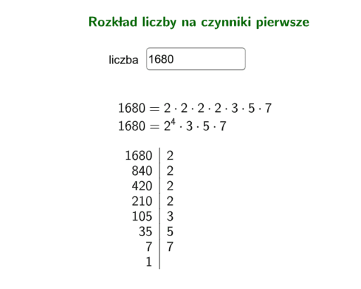 Rozkład Liczby Na Czynniki Pierwsze – GeoGebra