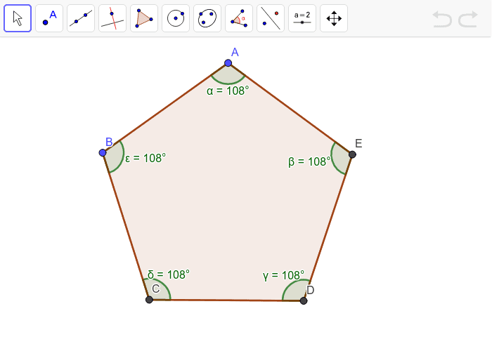 The Sum Of The Interior Angles Of A Pentagon GeoGebra