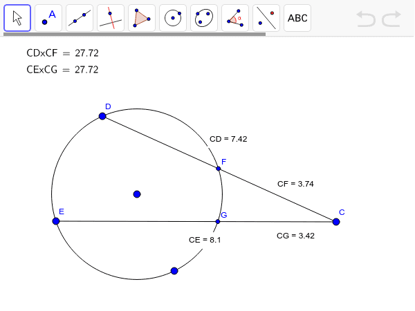 Secant Secant Power Theorem – Geogebra