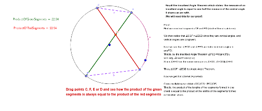 Intersecting Chord Theorem Geogebra 4639