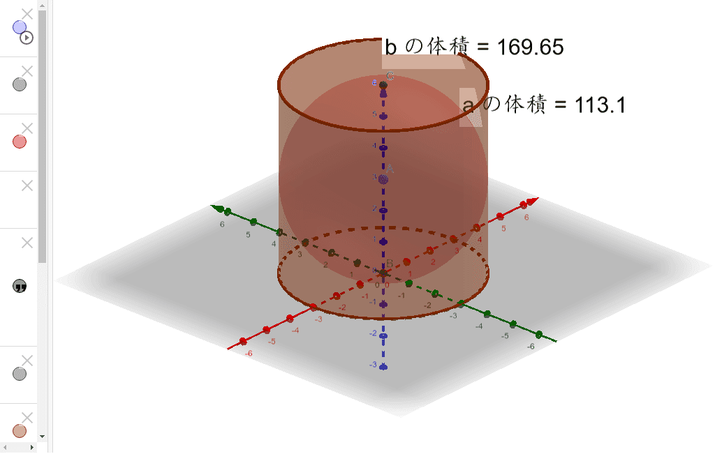 球の体積 Geogebra