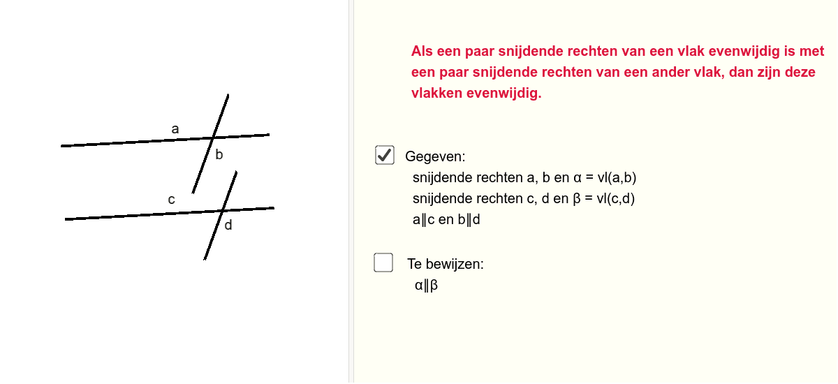 Eigenschappen Van Evenwijdige Rechten En Vlakken Geogebra