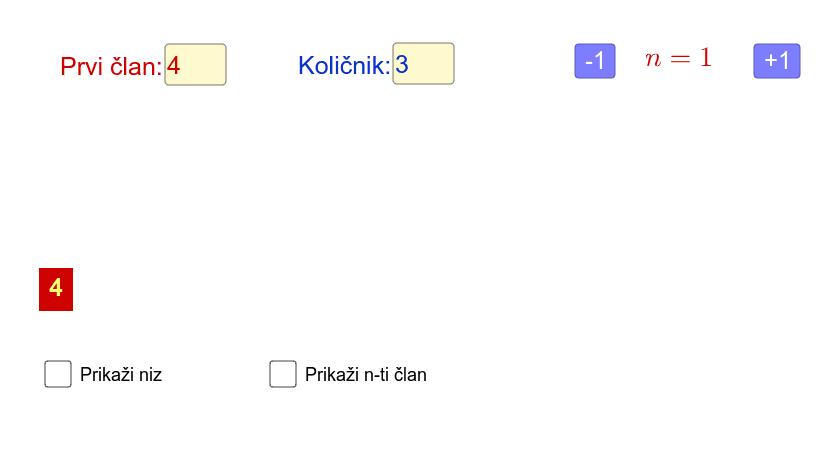 Otkrijmo Geometrijski Niz Geogebra