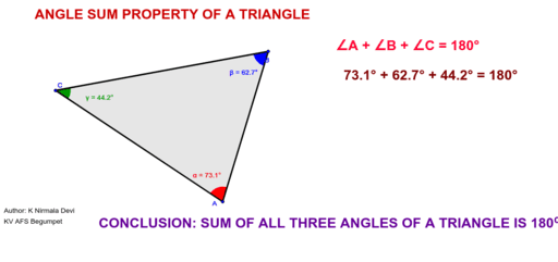 Angle Sum Property Of A Triangle Geogebra 0427