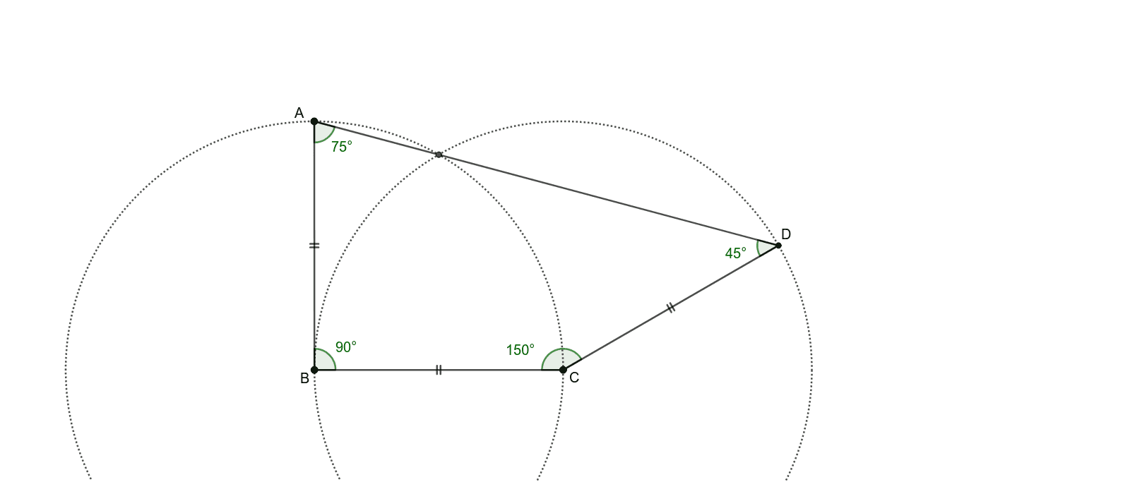 和が240 の三等辺四角形 Geogebra