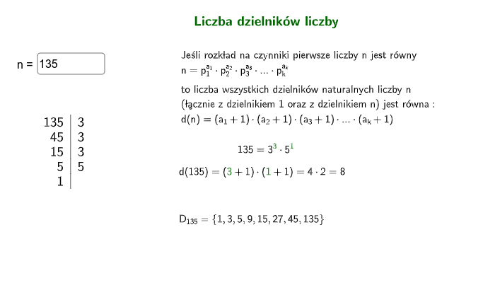 Liczba Dzielników Liczby – GeoGebra