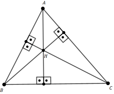 Na imagem acima possuímos um triângulo ABC com ortocentro H.