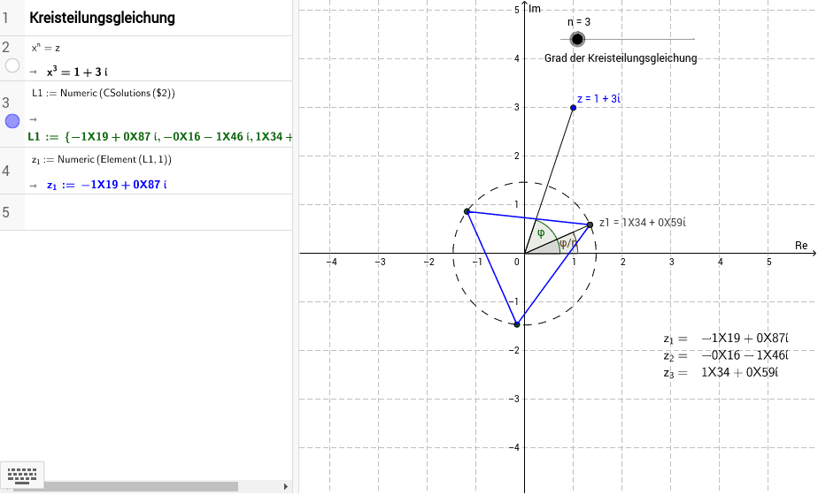 Kreisteilungsgleichung – GeoGebra