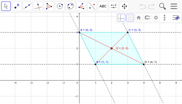 平行四辺形の座標 Geogebra