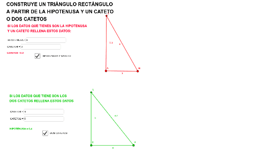 CONSTRUCCIÓN DE TRIÁNGULO RECTÁNGULO GeoGebra